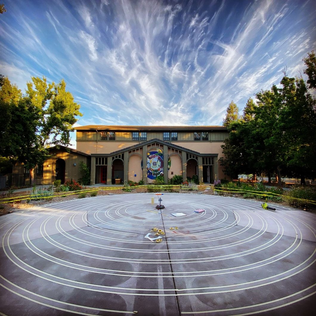 The Peace Labyrinth under construction during the 2021 Uplift project.