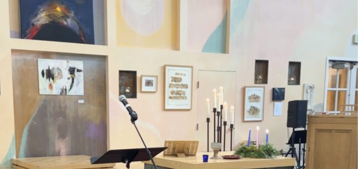 The Peace Altar prepared for Advent during Worship.