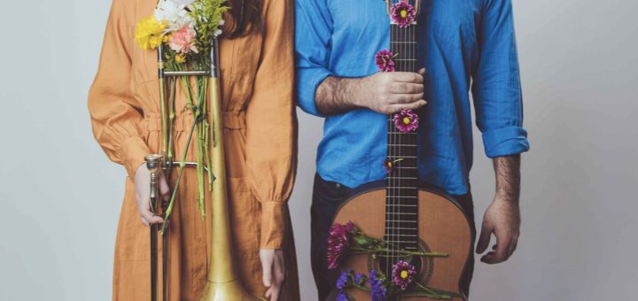 Photo of Natalie Cressman and Ian Faquini from their album cover.