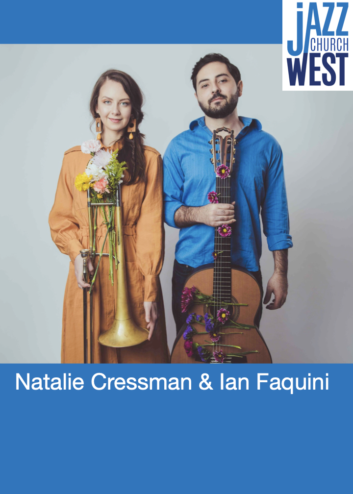 Photo of Natalie Cressman and Ian Faquini from their album cover.