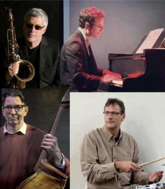 Musicians in concert: HARVEY WAINAPEL saxophones; ADAM SHULMAN piano; DOUG MILLER bass; and BRYAN BOWMAN on drums.